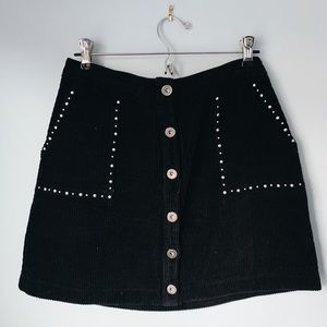SHEIN corduroy button front skirt.